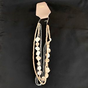 NEW Natural Stone and Bead Multi-row Necklace - COSTUME JEWELRY